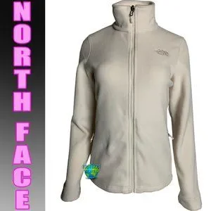 The North Face Women s 300 Tundra Fleece Zip Up Jacket Size Small Vintage White